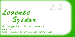 levente szidor business card